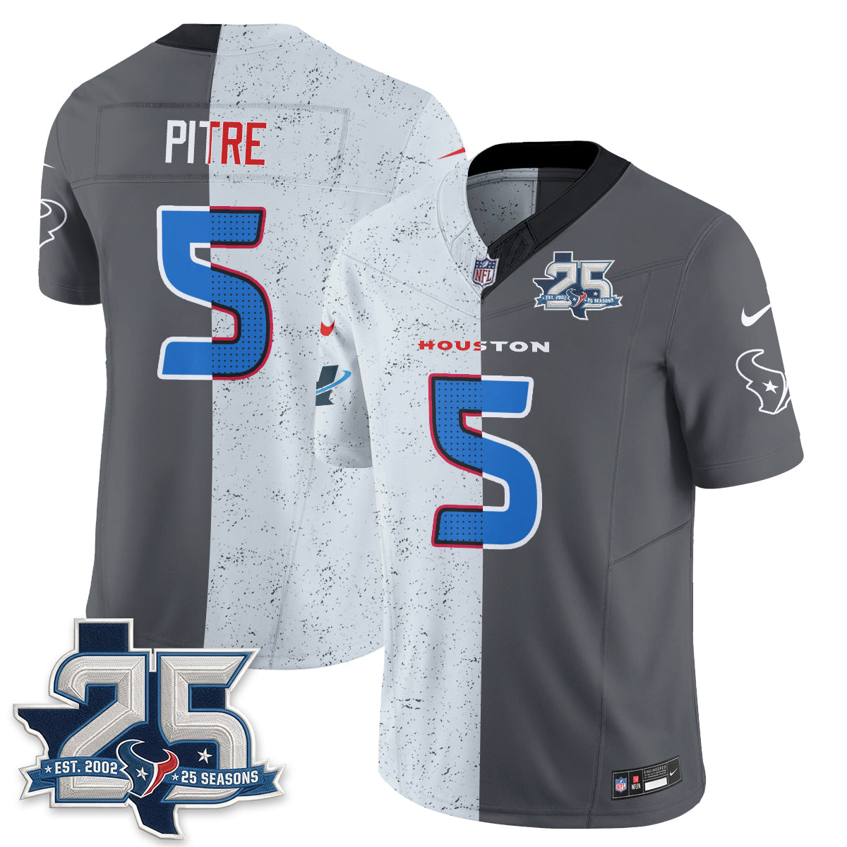 Houston Texans Fan Gear Split Vapor Jersey - Stitched
