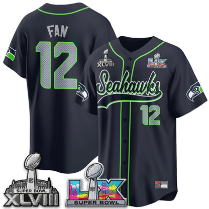 Seattle Seahawks S.Bowl Champs Baseball Vapor Jersey - Stitched