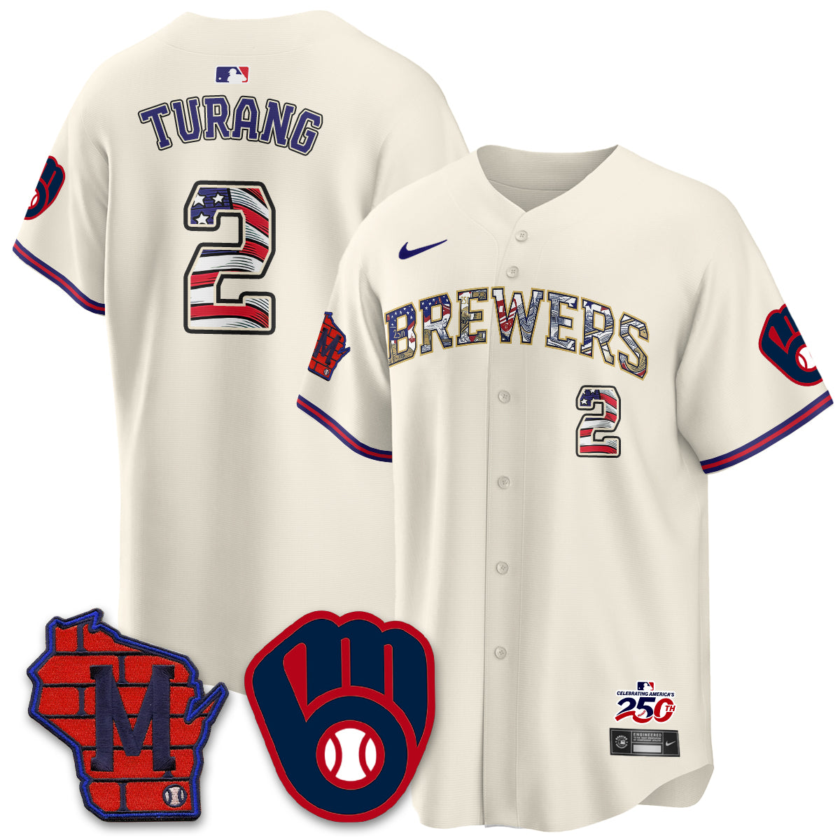 Milwaukee Brewers 2026 Independence Day USA Vapor Limited Jersey - Stitched