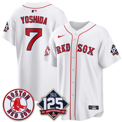 Boston Red Sox 125th Anniversary Patch Vapor Jersey - Stitched