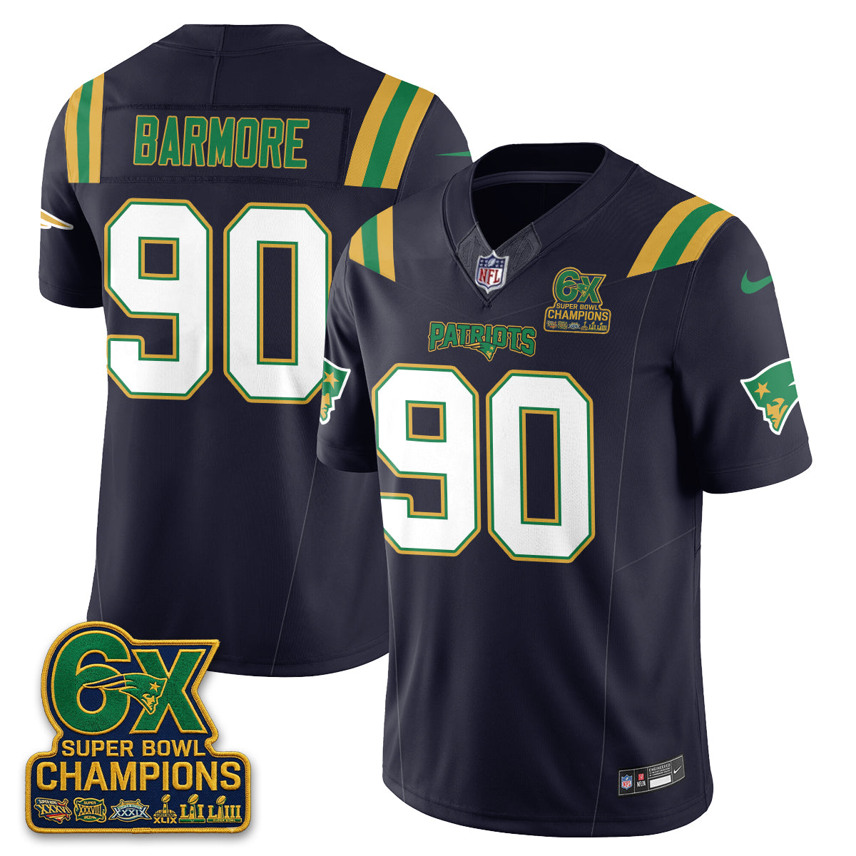New England Patriots Irish Edition Vapor Jersey - Stitched