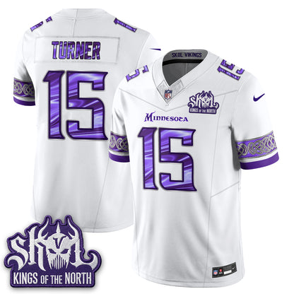 Minnesota Vikings Fangear Edition Warrior Skol Patch Vapor Jersey - Stitched