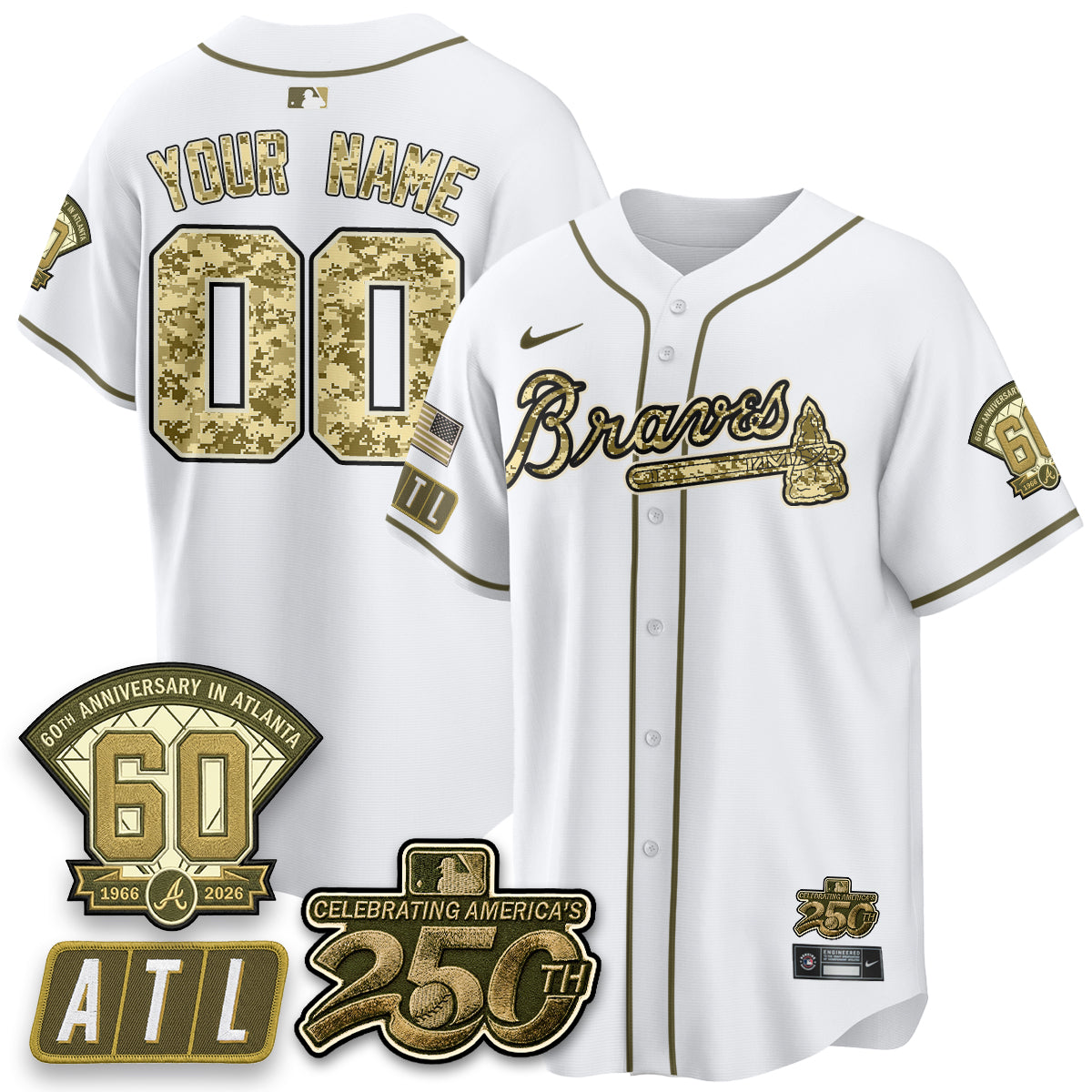 Atlanta Braves Salute to Service 2026 Vapor Limited Custom Jersey - All Stitched