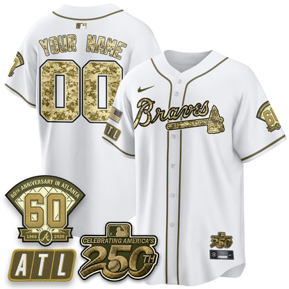 Atlanta Braves Salute to Service 2026 Vapor Limited Custom Jersey - All Stitched