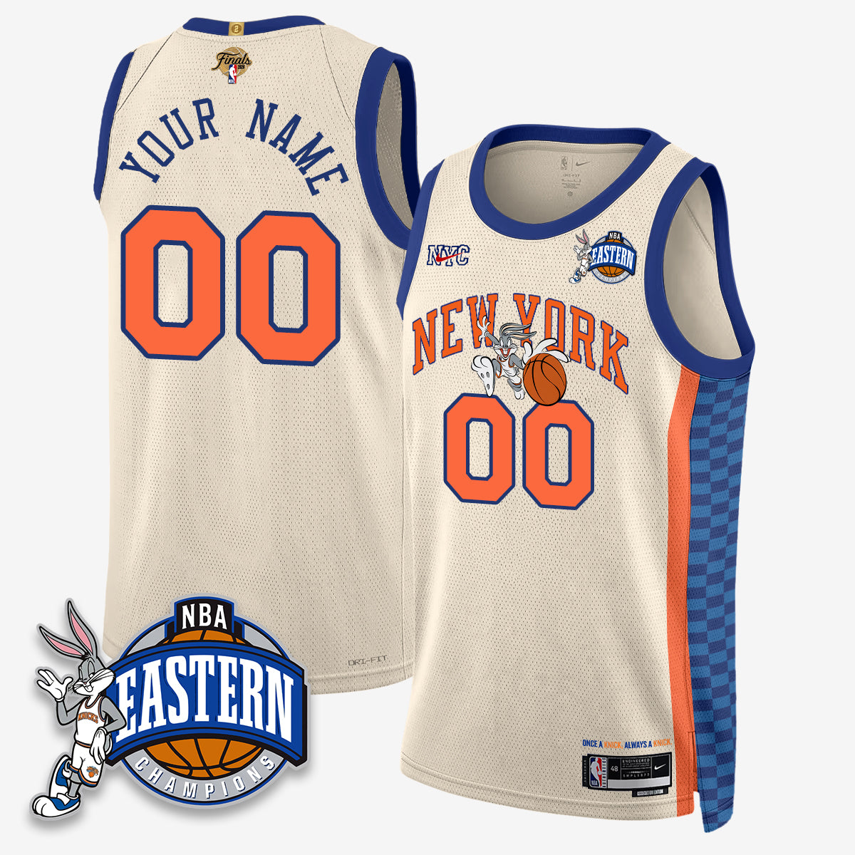 New York Knicks 2026 NBA Finals x Bunny Vapor Custom Jersey - Stitched