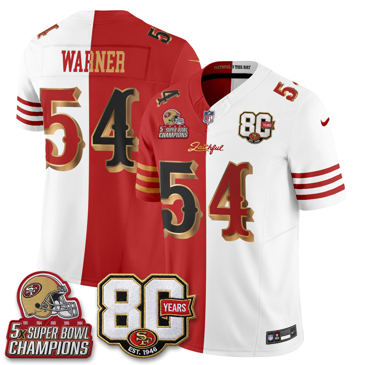 San Francisco 49ers Rivalries Split Edition Vapor Jersey - Stitched