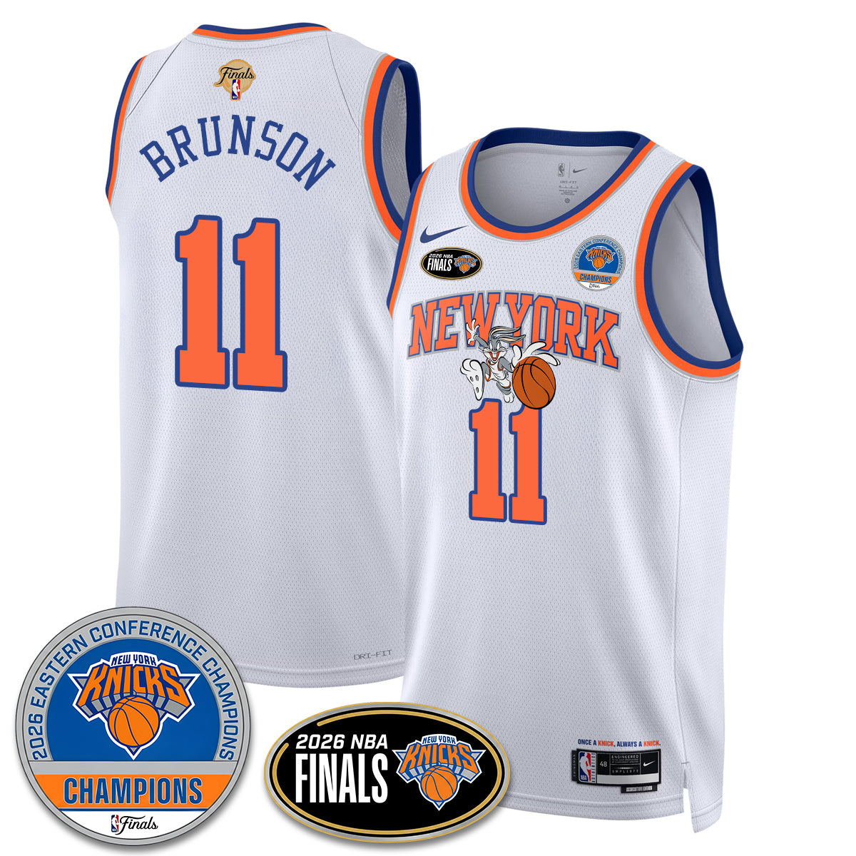 New York Knicks 2026 NBA Eastern Conference Champions x Bunny Vapor Jersey - Stitched