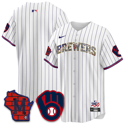 Milwaukee Brewers 2026 Independence Day USA Vapor Limited Jersey - Stitched