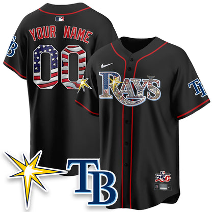 Tampa Bay Rays Independence Day USA 2026 Vapor Limited Custom Jersey - Stitched
