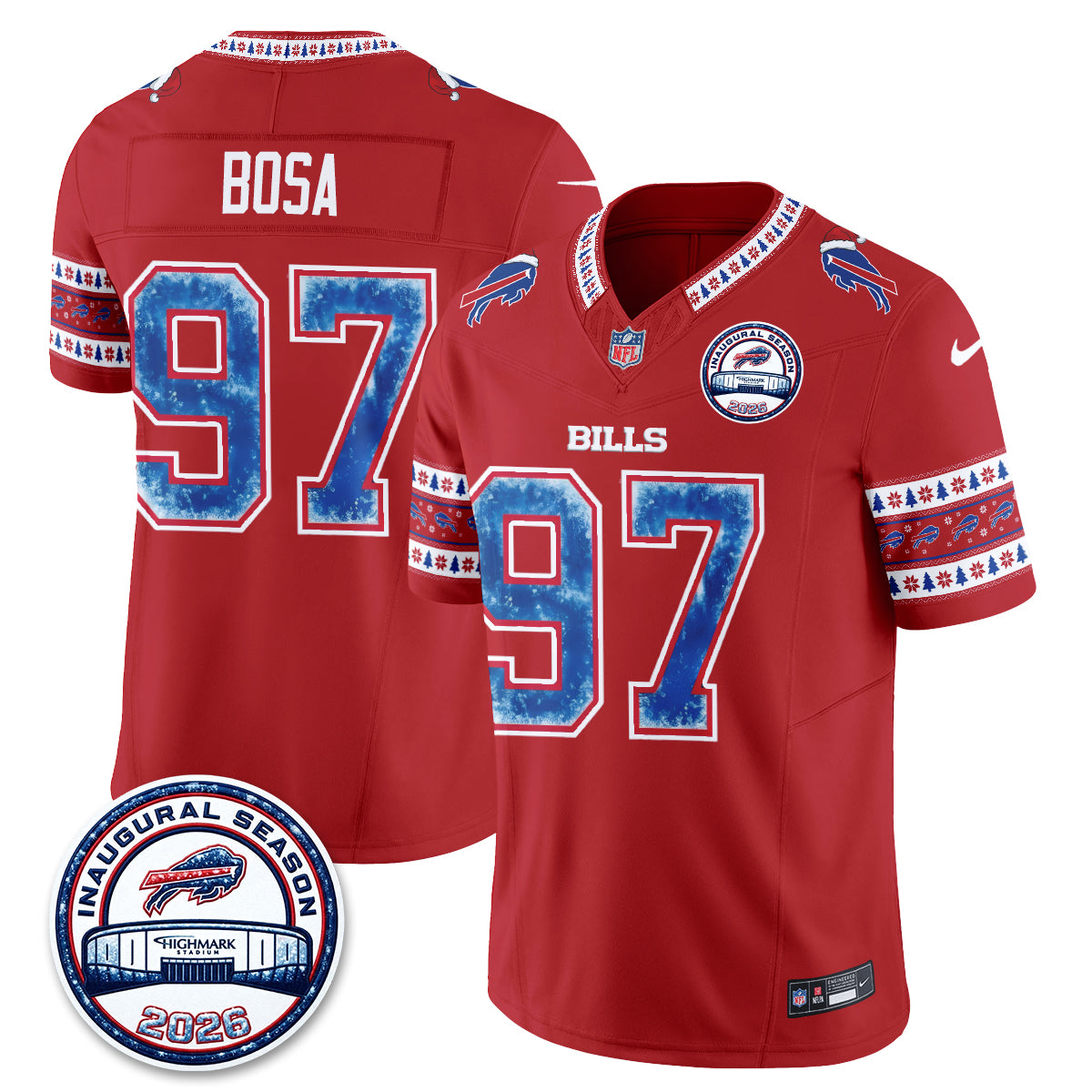 Buffalo Bills Xmas Edition Vapor Jersey - Stitched