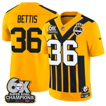 Pittsburgh Steelers 6X Champs Throwback V2 Vapor Jersey - Stitched