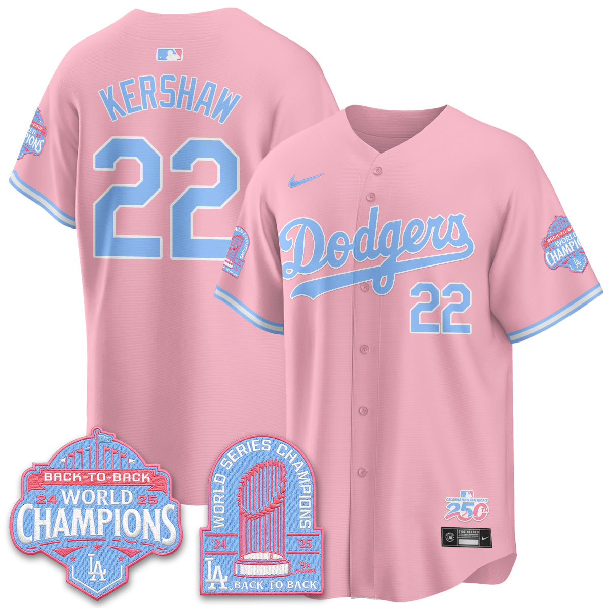 Los Angeles Dodgers x Bubblegum Vapor Jersey - Stitched
