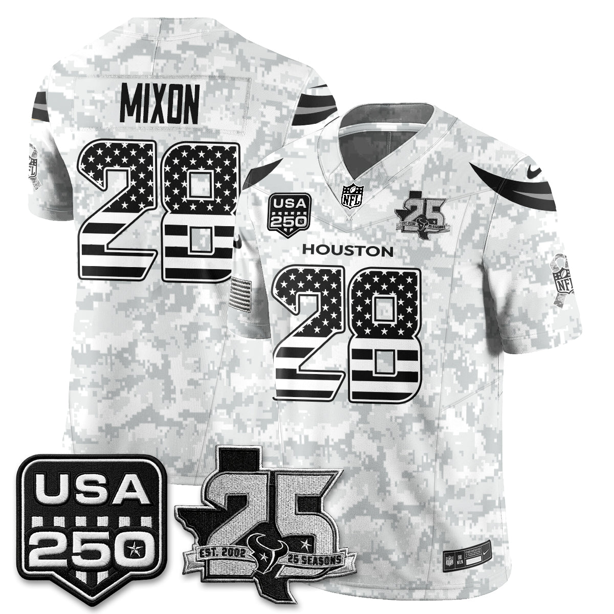 Houston Texans 2026 Salute to Service Edition Vapor Jersey - Stitched