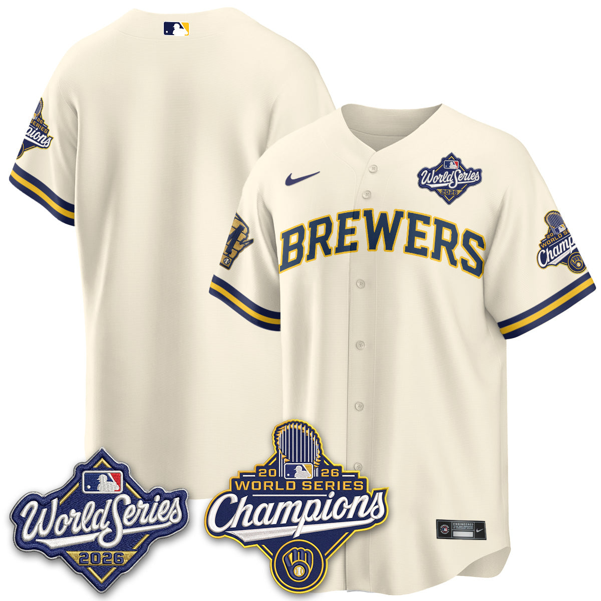 Milwaukee Brewers 2026 WS Champions Vapor Jersey - Stitched