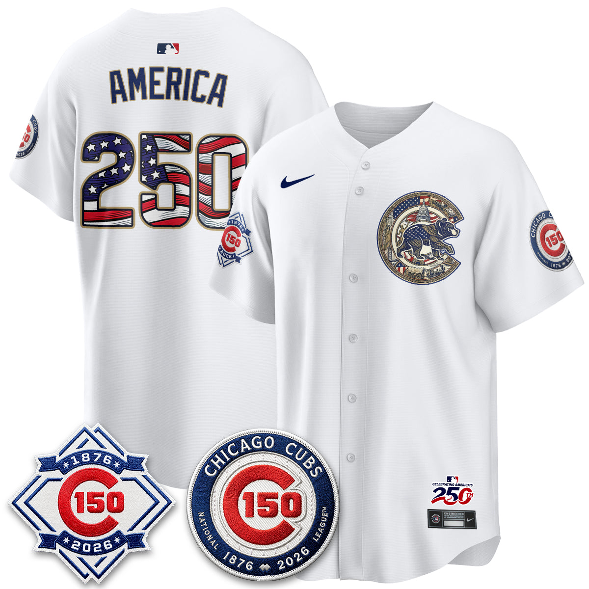 Chicago Cubs 2026 Independence Day USA Vapor Limited Jersey - Stitched