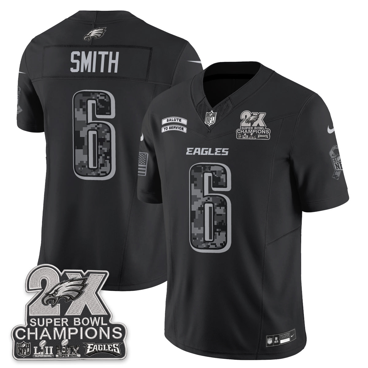 Philadelphia Eagles Salute to Service V2 Vapor Jersey - Stitched-NQD