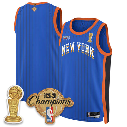 New York Knicks Champions Night Vapor Jersey - Stitched-NQD