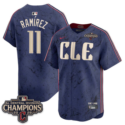 Cleveland Guardians 2026 AL Central Champs Vapor Jersey - Stitched