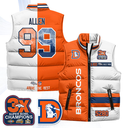 Denver Broncos "Mile High" Puffer Vest - Printed