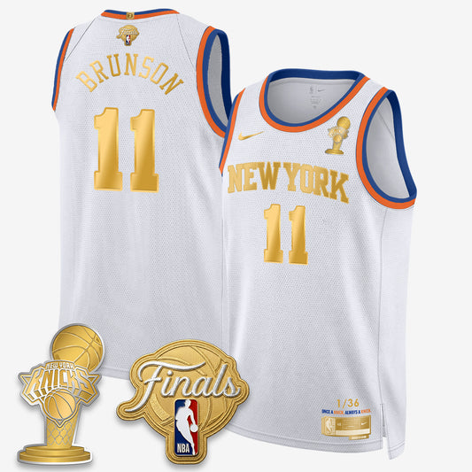 Jalen Brunson New York Knicks 2026 NBA Finals Champions Gold Standard Basketball Jersey - Limited Edition - Stitched