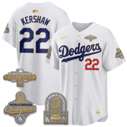 Los Angeles Dodgers 2026 NL West Champs Gold Vapor Jersey- Stitched
