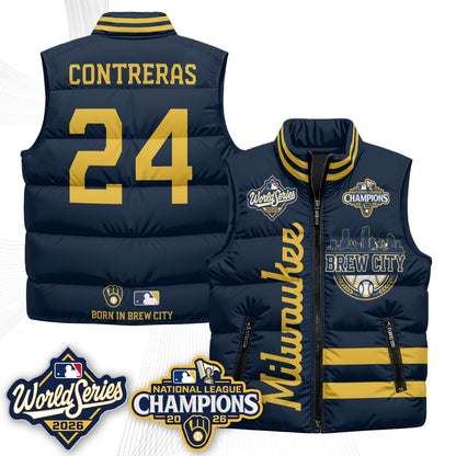 Milwaukee Brewers 2026 NL Champions Puffer Vest - Printed