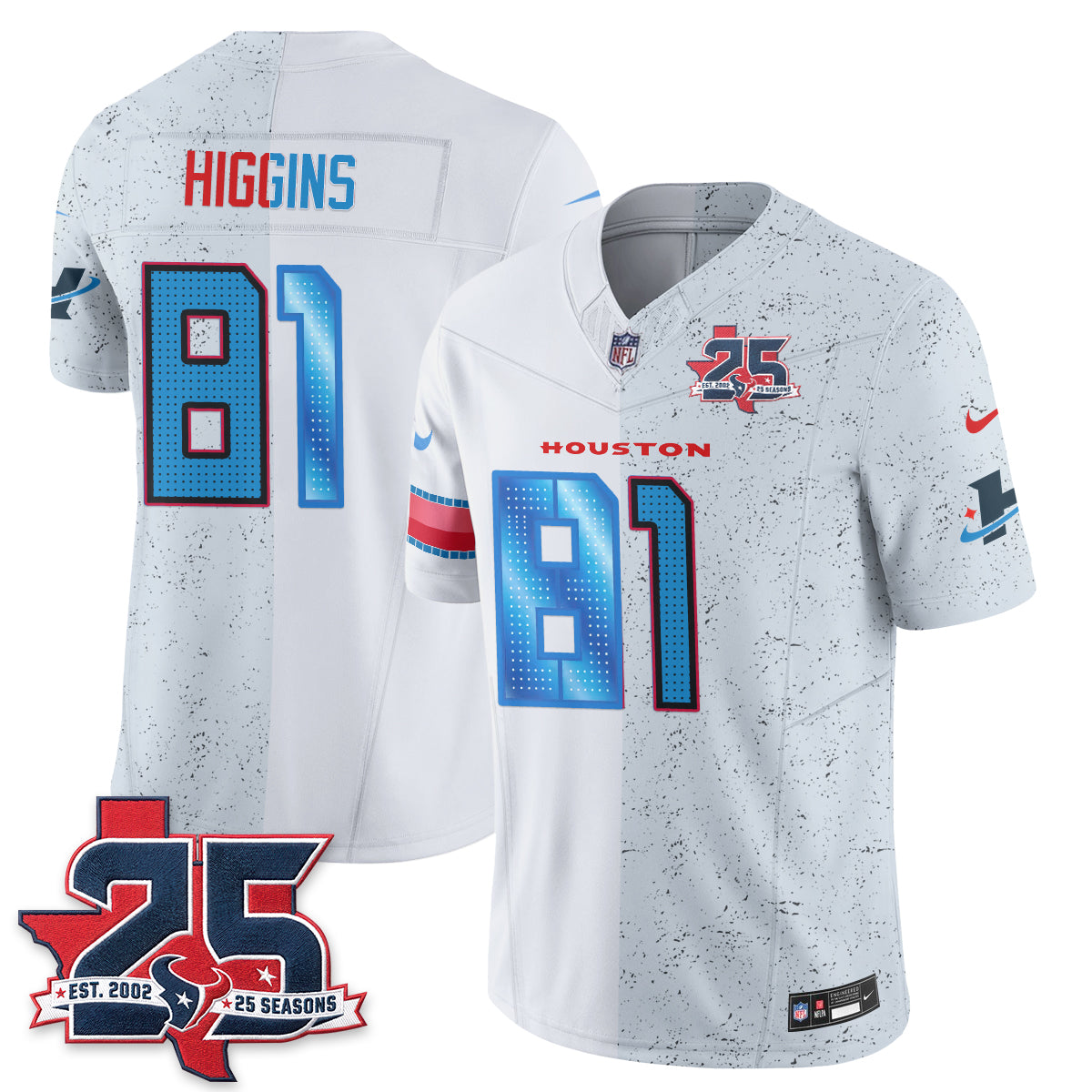 Houston Texans Fan Gear Split Vapor Jersey - Stitched