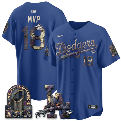 Los Angeles Dodgers Nightmare Edition Vapor Jersey - Stitched