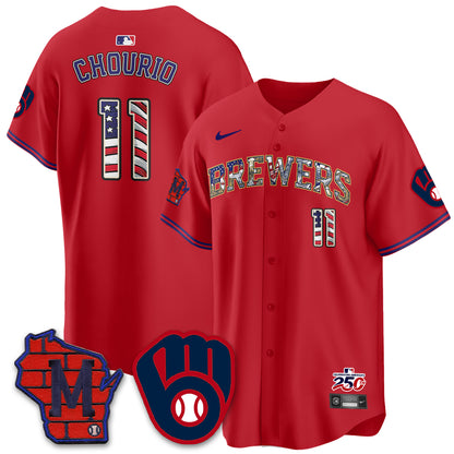 Milwaukee Brewers 2026 Independence Day USA Vapor Limited Jersey - Stitched