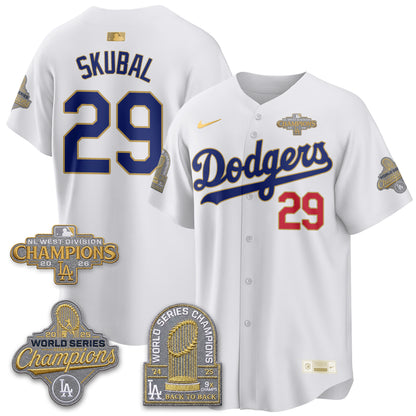Los Angeles Dodgers 2026 NL West Champs Gold Vapor Jersey- Stitched