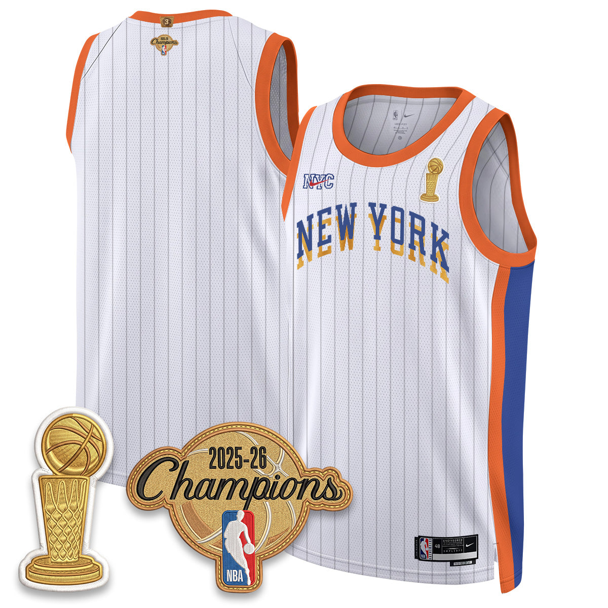 New York Knicks Champions Night Vapor Jersey - Stitched-NQD