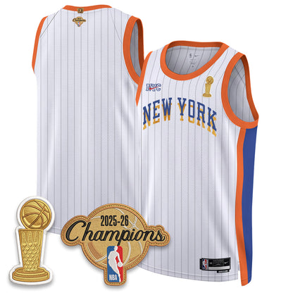 New York Knicks Champions Night Vapor Jersey - Stitched-NQD