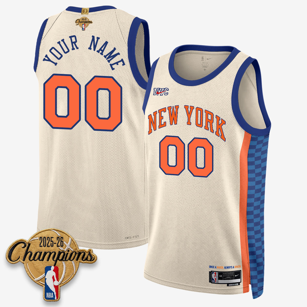 New York Knicks 2026 Basketball Champions Vapor Custom Jersey V2- Stitched