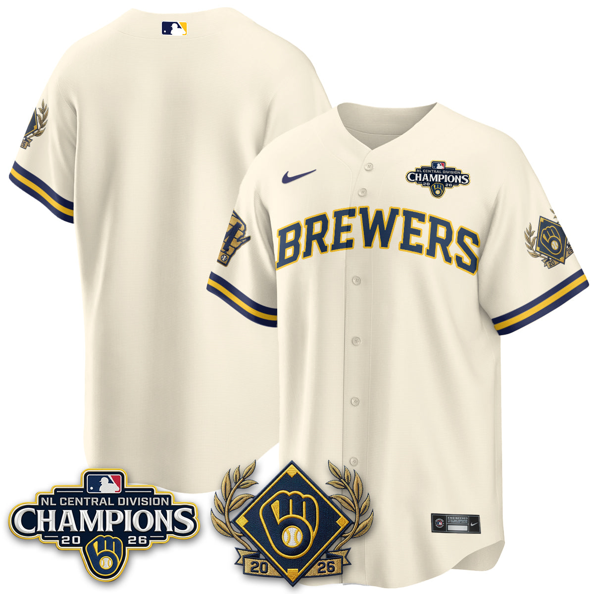 MIL 2026 NL Division Champs Vapor Blue Jersey - Stitched