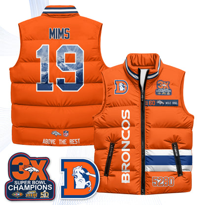 Denver Broncos "Mile High" Puffer Vest - Printed