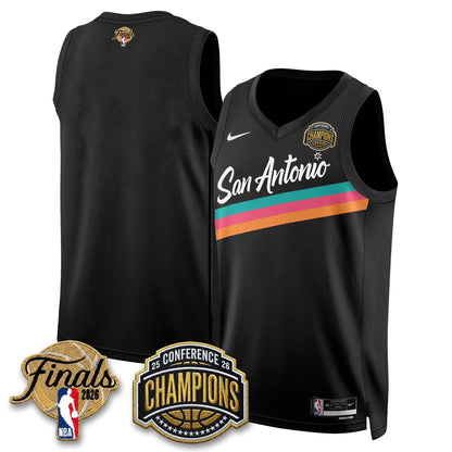 San Antonio Spurs 2026 NBA Western Conference Champions Vapor City Edition Jersey - Stitched
