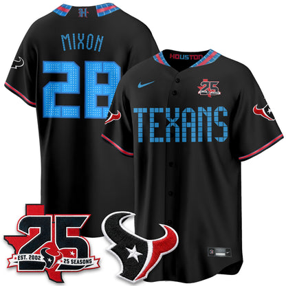Houston Texans 2026 Rivalries Baseball Vapor Jersey - Stitched