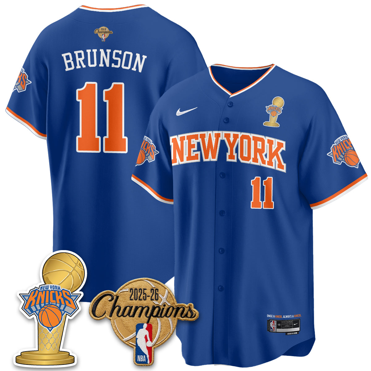 New York Knicks 2026 NBA Champions Vapor Jersey - Stitched