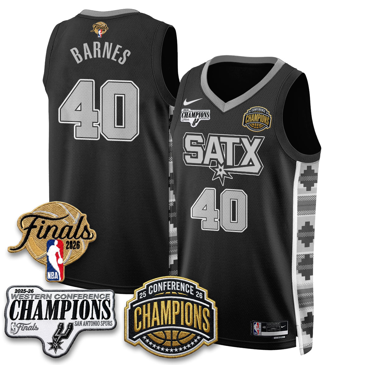 San Antonio Spurs 2026 NBA Western Conference Champions Vapor Jersey - Stitched