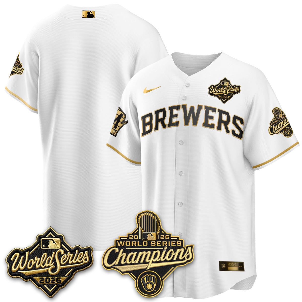 Milwaukee Brewers 2026 WS Champions Vapor Jersey - Stitched