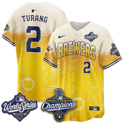 Milwaukee Brewers "Pitcher & Pint" 2026 WS Champions Vapor Jersey - Stitched