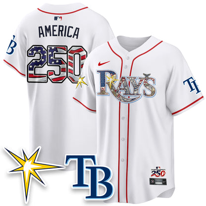 Tampa Bay Rays Independence Day USA 2026 Vapor Limited Jersey - Stitched