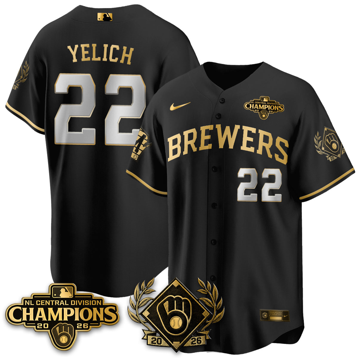 MIL 2026 NL Division Champs Vapor Blue Jersey - Stitched