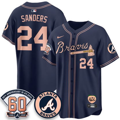 Atlanta Braves 60th Anniversary Peach Edition Vapor Premier Limited Jersey - All Stitched (1)