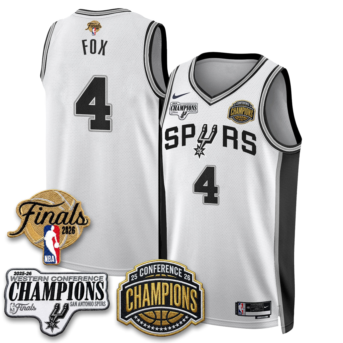 San Antonio Spurs 2026 NBA Western Conference Champions Vapor Jersey - Stitched