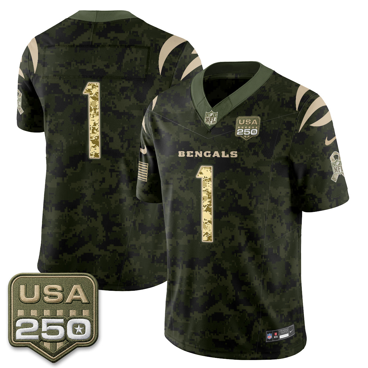 Cincinnati Bengals 2026 Salute to Service Vapor Jersey - Stitched
