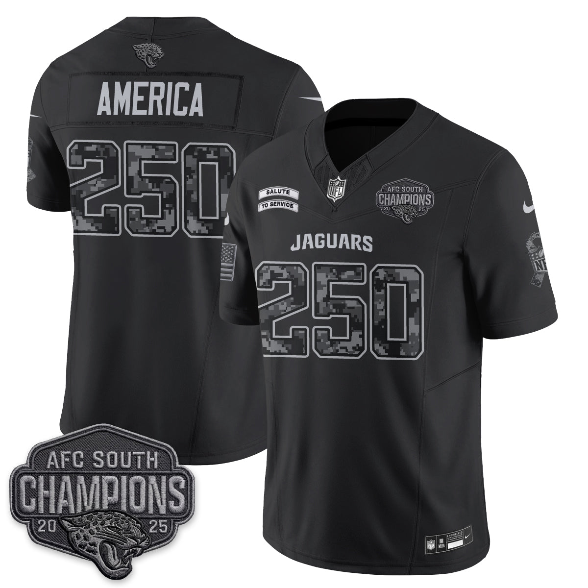 Jacksonville Jaguars 2026 Salute to Service V2 Vapor Jersey - Stitched