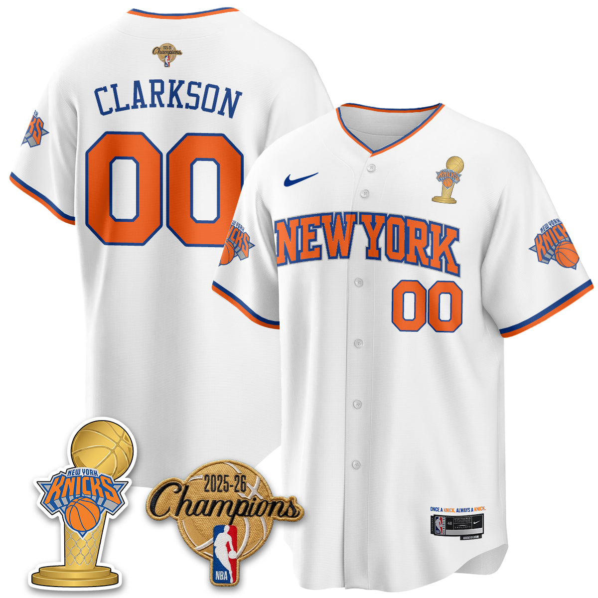 New York Knicks 2026 NBA Champions Vapor Jersey - Stitched