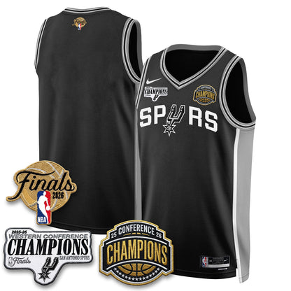 San Antonio Spurs 2026 NBA Western Conference Champions Vapor Jersey - Stitched