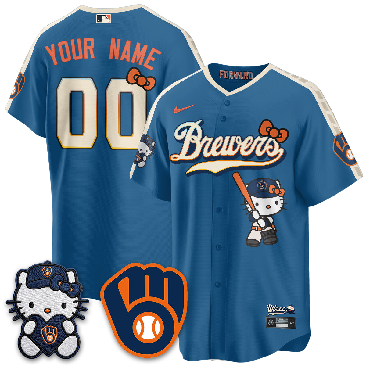 Milwaukee Brewers Meow KT Night Vapor Limited Custom Jersey - Stitched